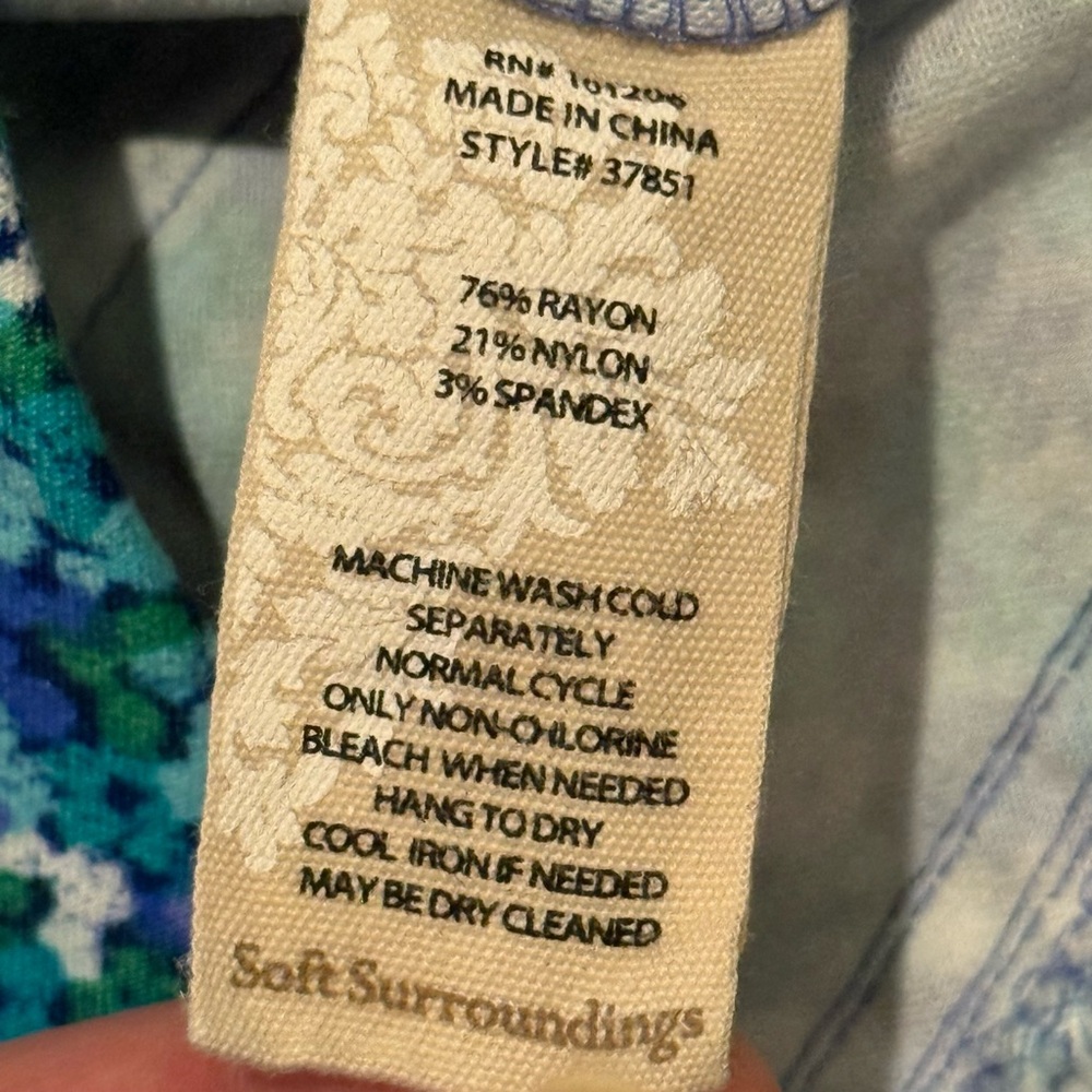 Soft Surroundings Pants Womens Petites MP Medium Cropped Pull On Blue Casual - Picture 5 of 9